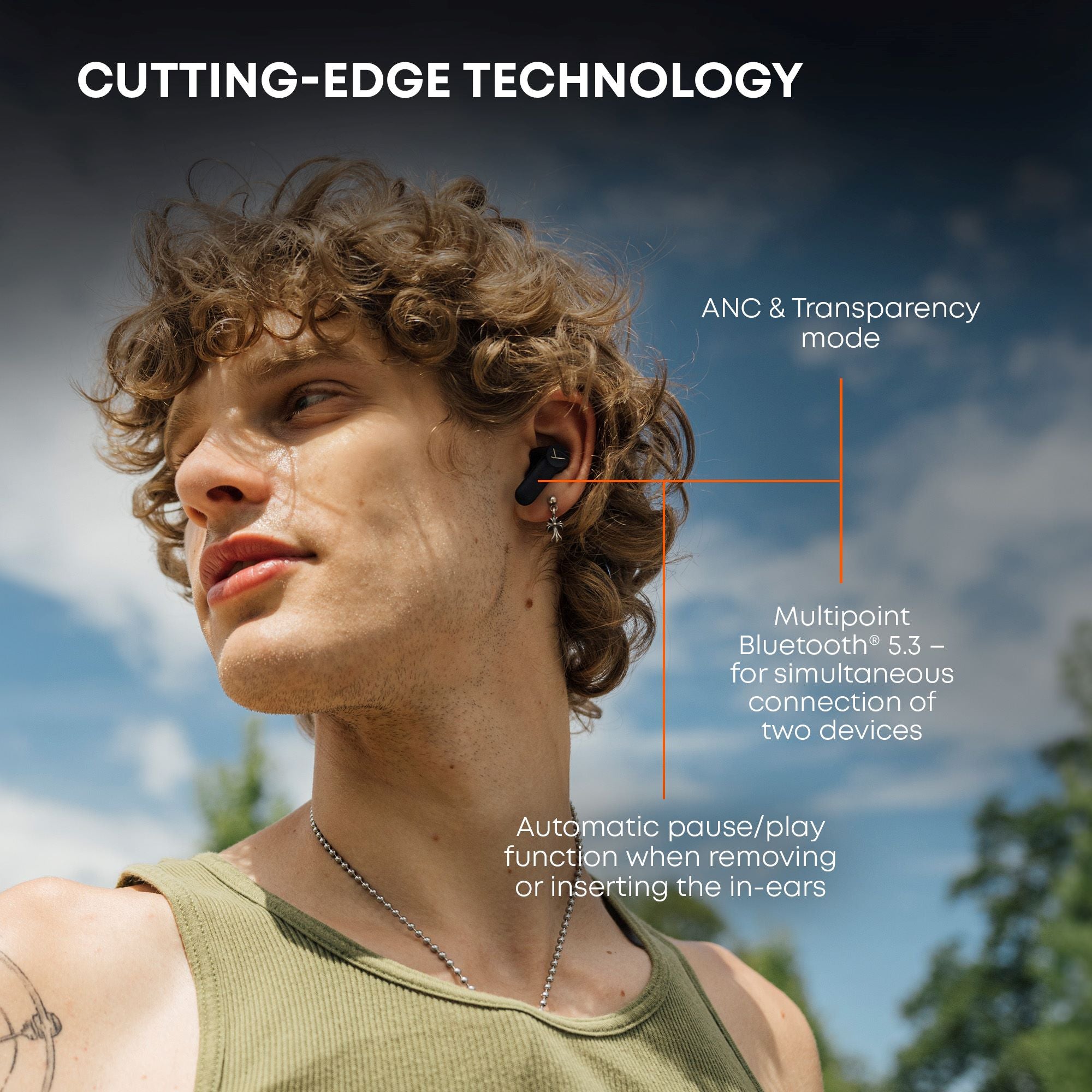 The AMIRON 100 features ANc and Multipoint for connection to two devices