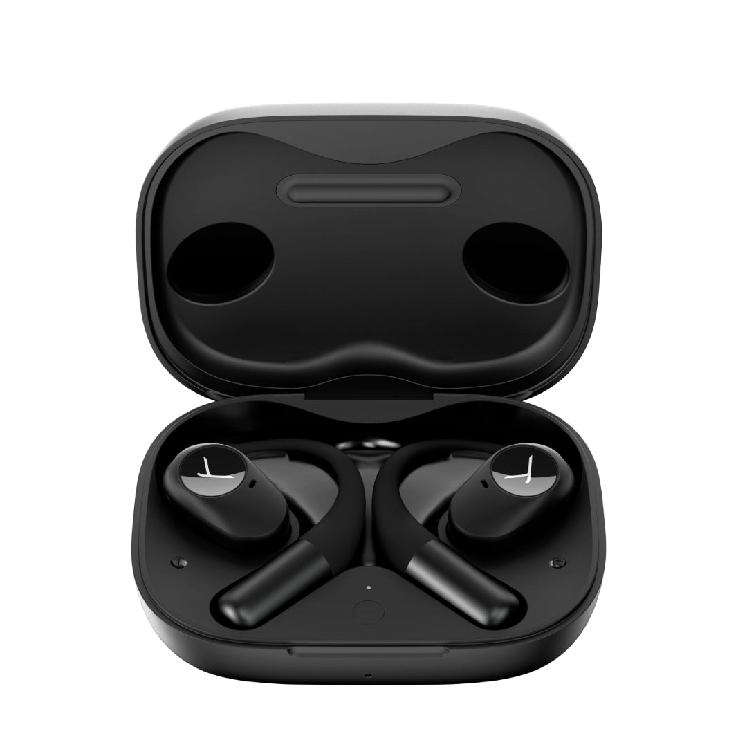 The open true wireless earphone AMIRON 200 delivers powerful beats while keeping you connected to your surroundings.