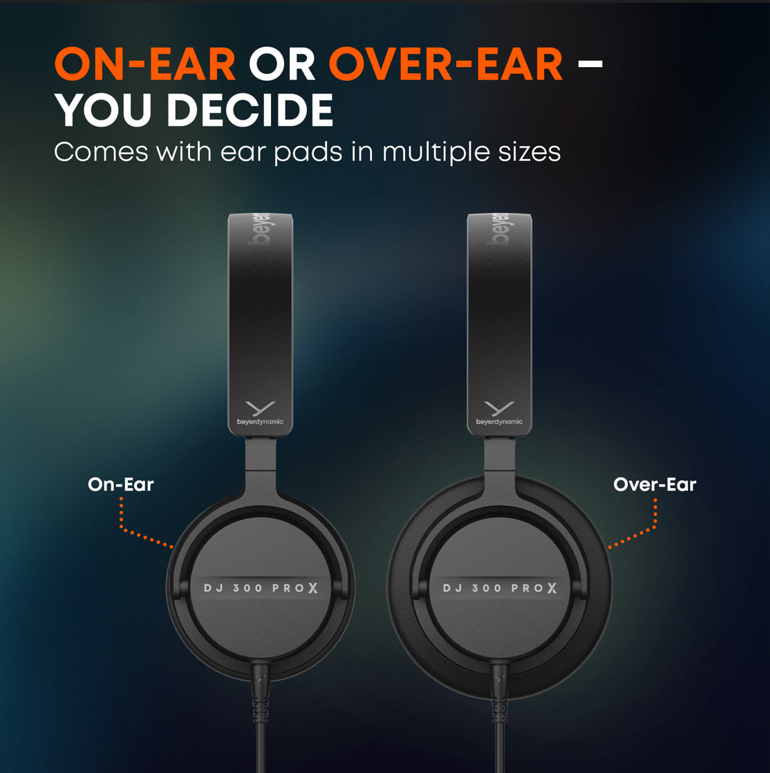 A DJ headphone that is both on-ear and over-ear