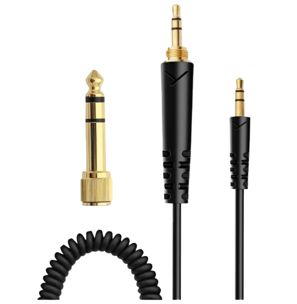 DT 270 PRO coiled audio cable with two gold-plated 3.5mm jack connectors.