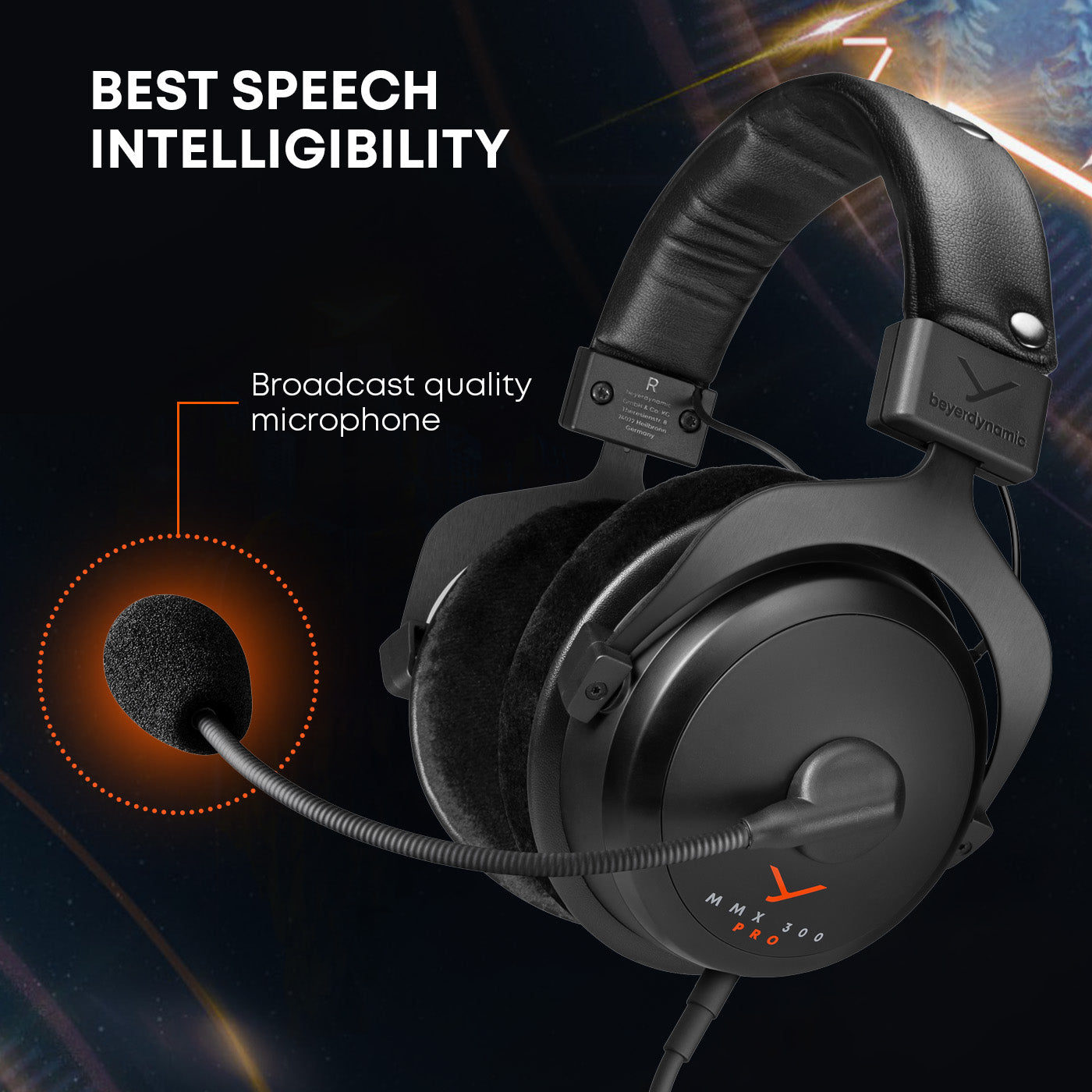 MMX 300 PRO - Professional Gaming Headset has a broadcast quality microphone