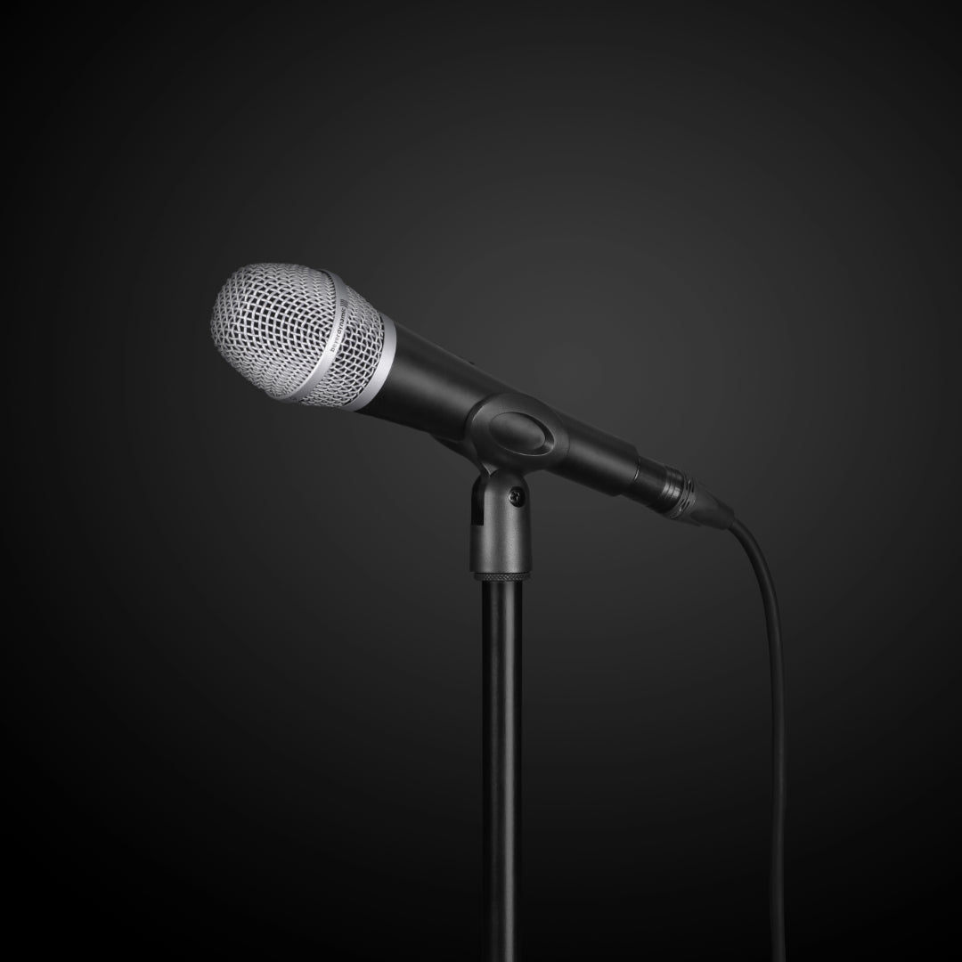 TG V35d s Dynamic Vocal Microphone On/Off Switch, Supercardioid on a stand
