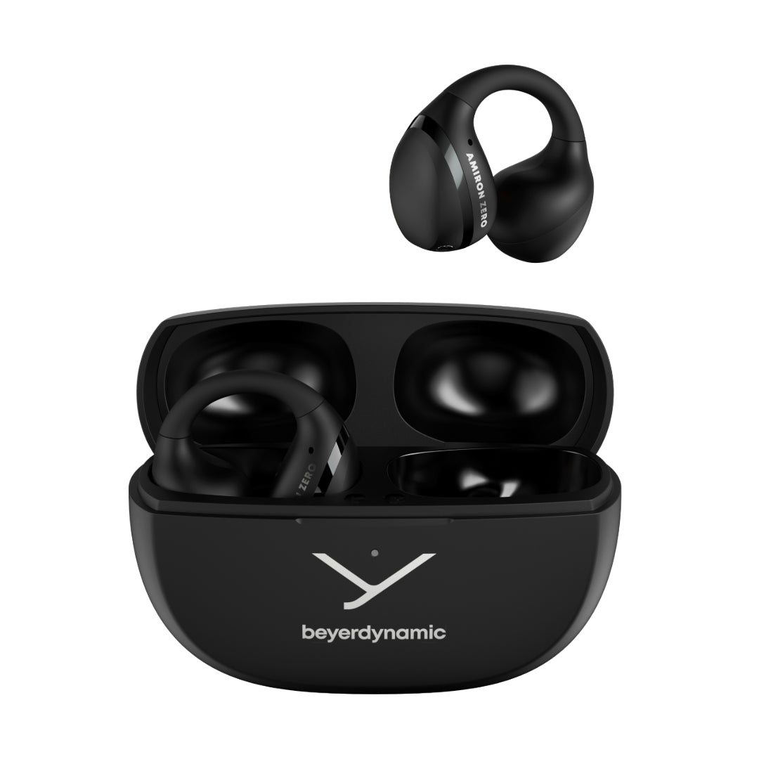 A compact clip-on earphone with a charging case