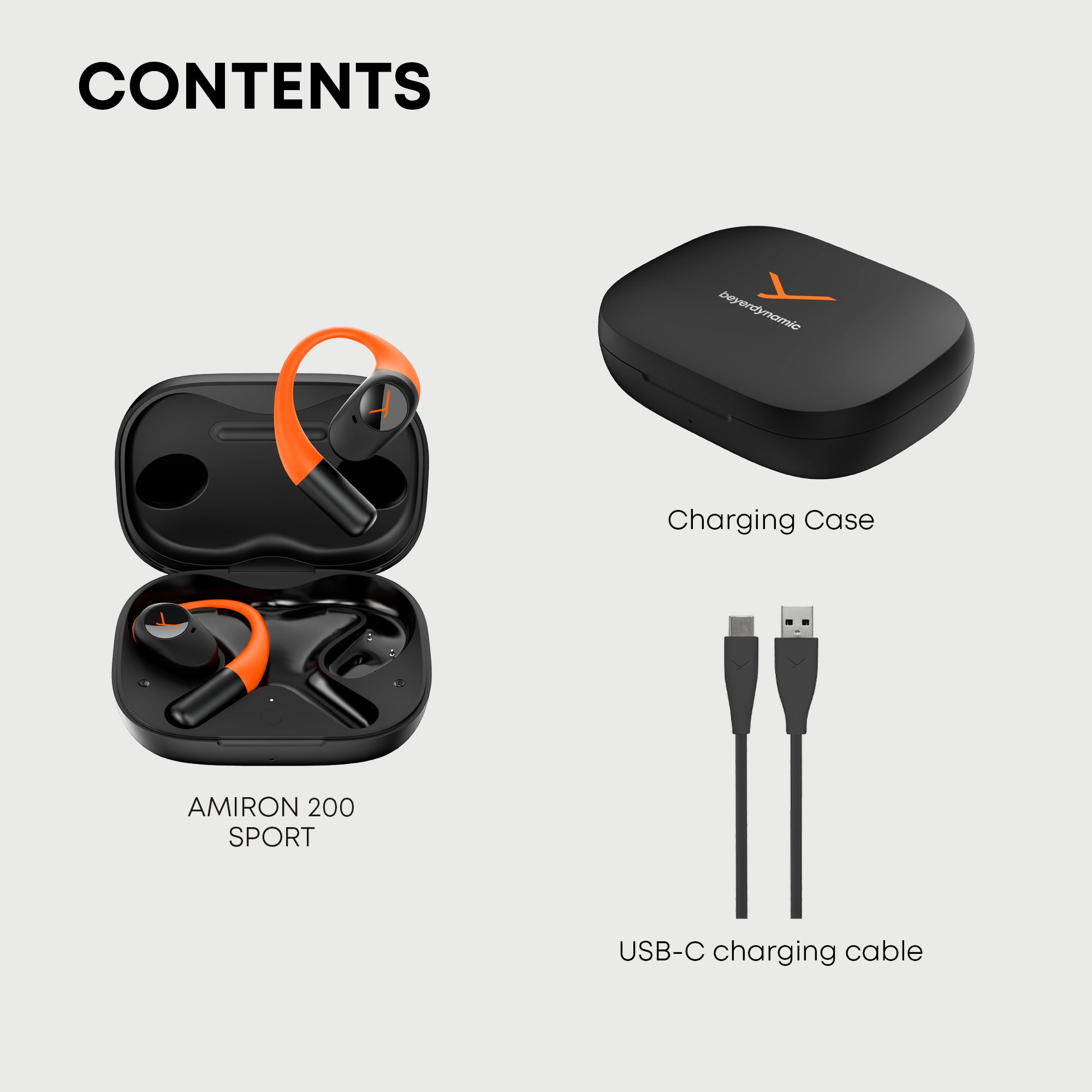 The contents included in your AMIRON 200
