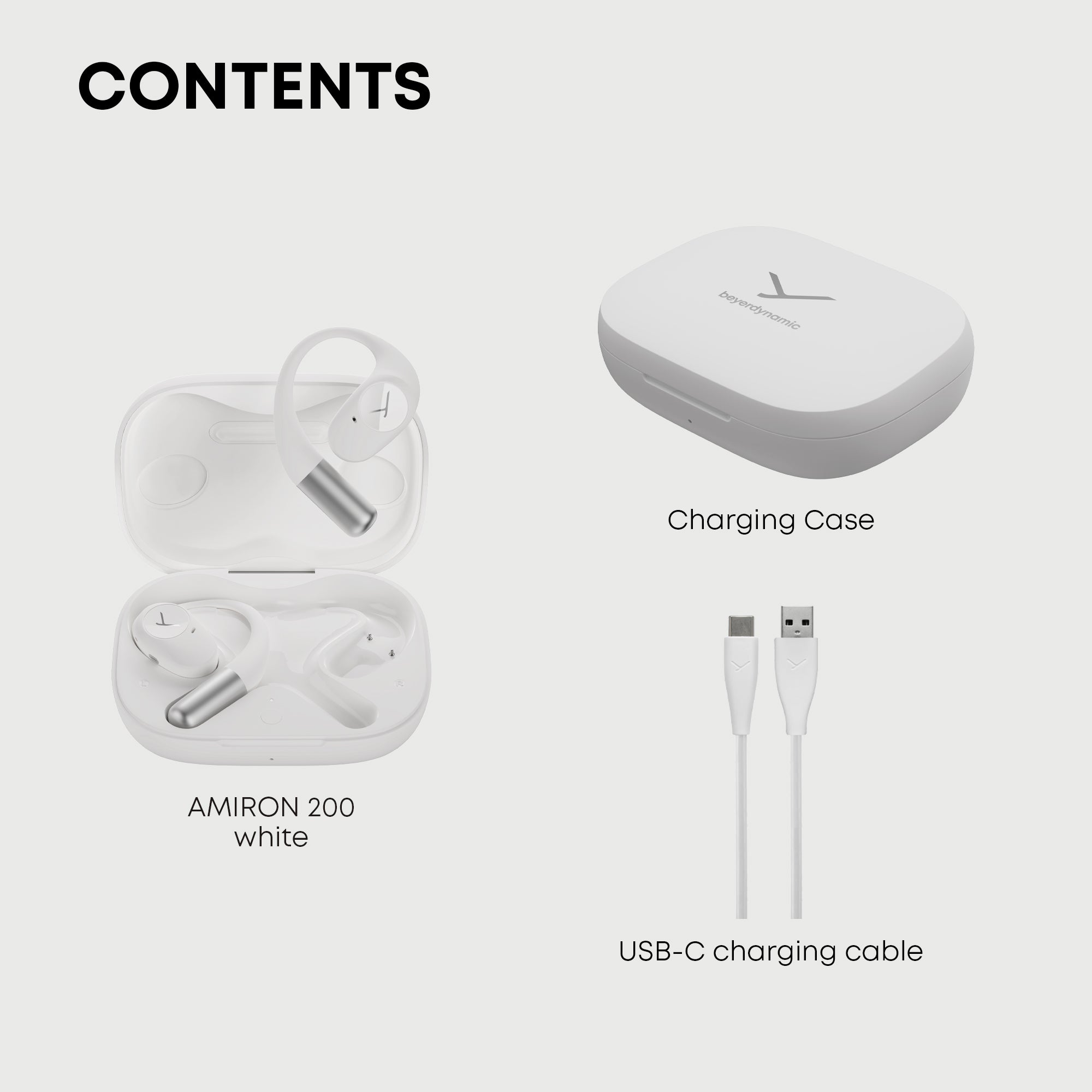 Open true wireless sports earphones with all the required contents
