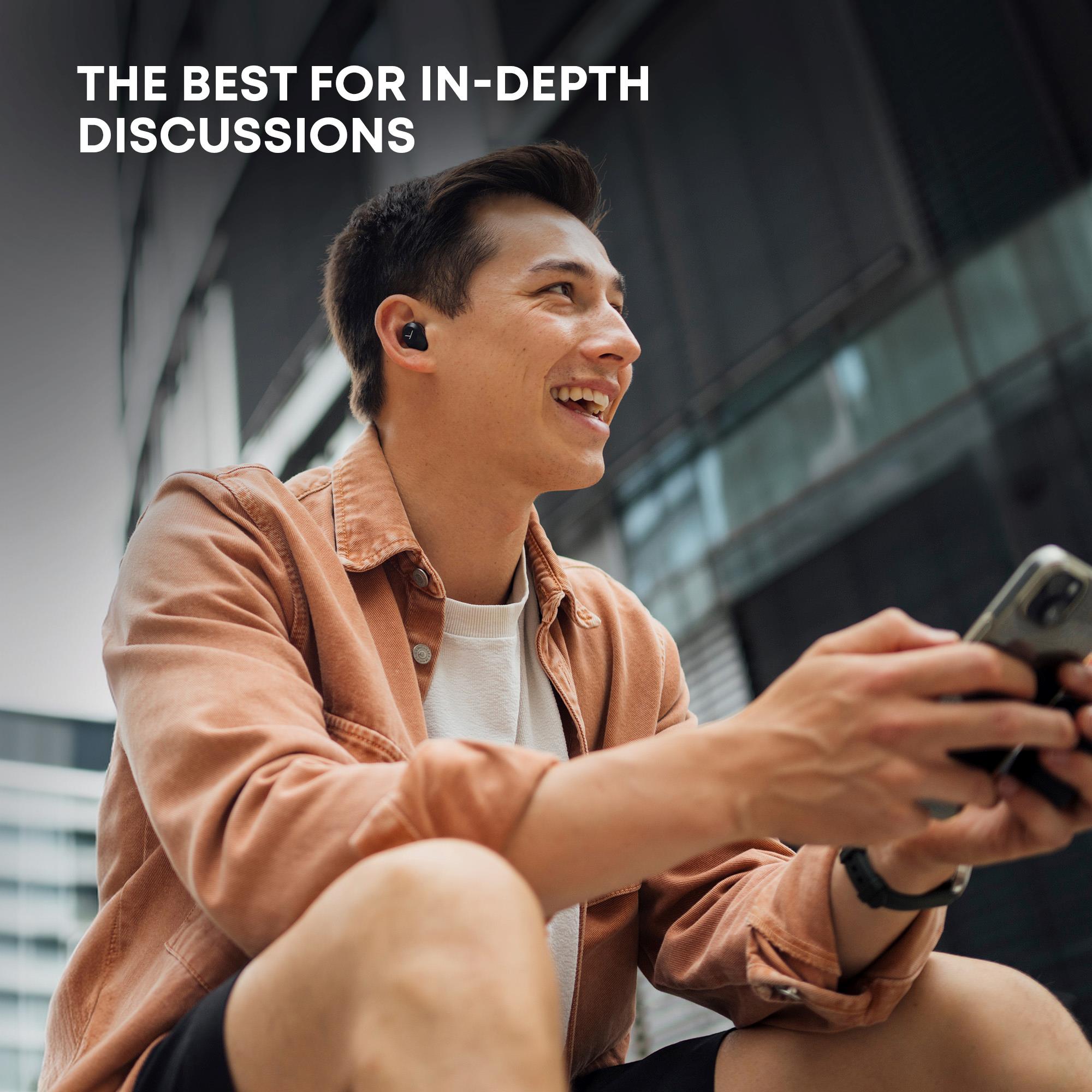 The AMIRON 300 has high quality microphones for use with communication on your smart phone