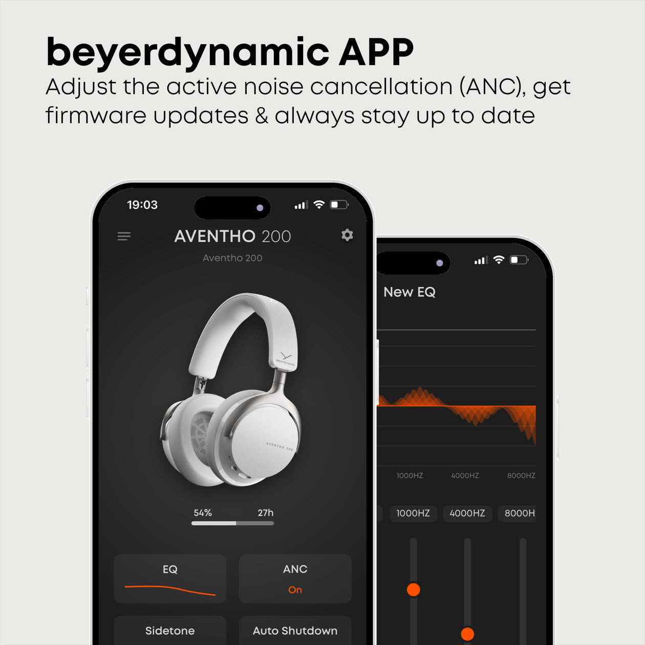A Noise Cancellation Headphones with App control and firmware updates