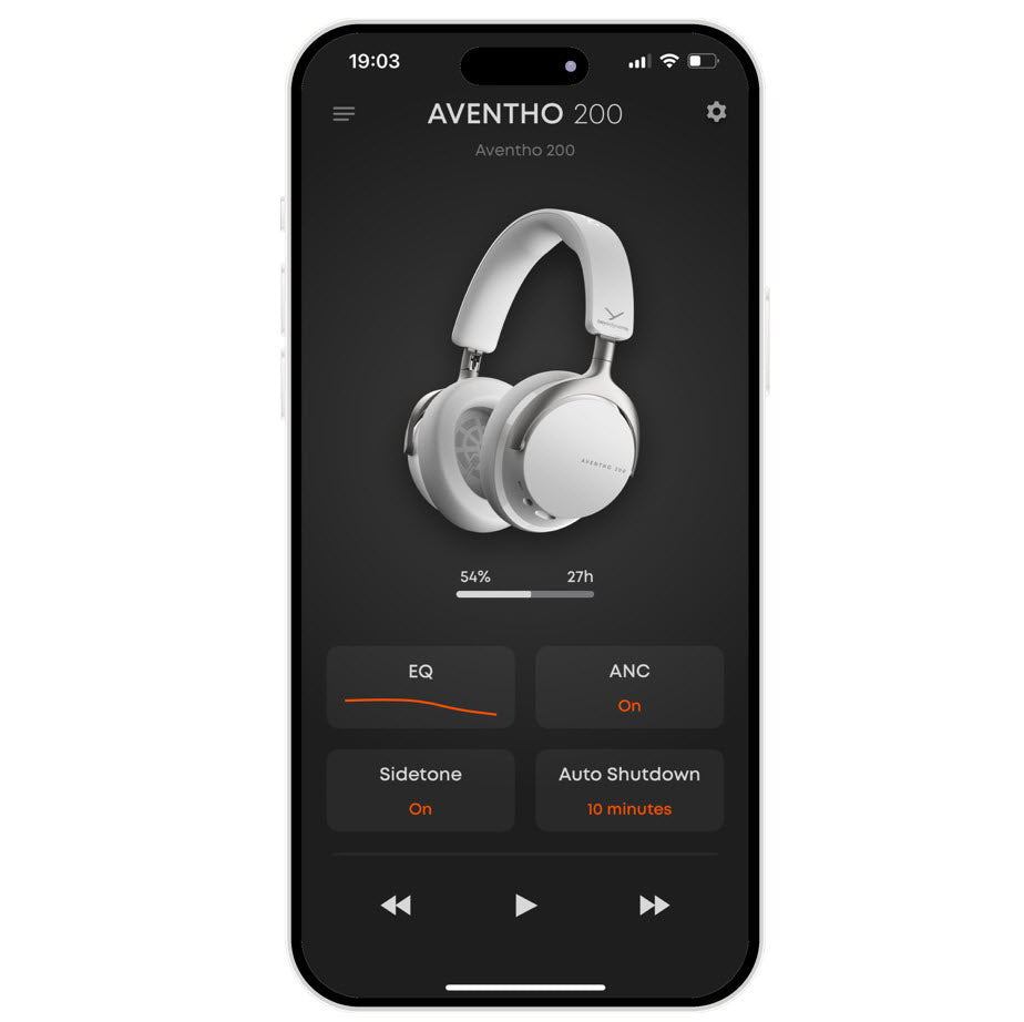 AVENTHO 200 over-ear Noise Cancellation Headphones with App control and sound personalisation