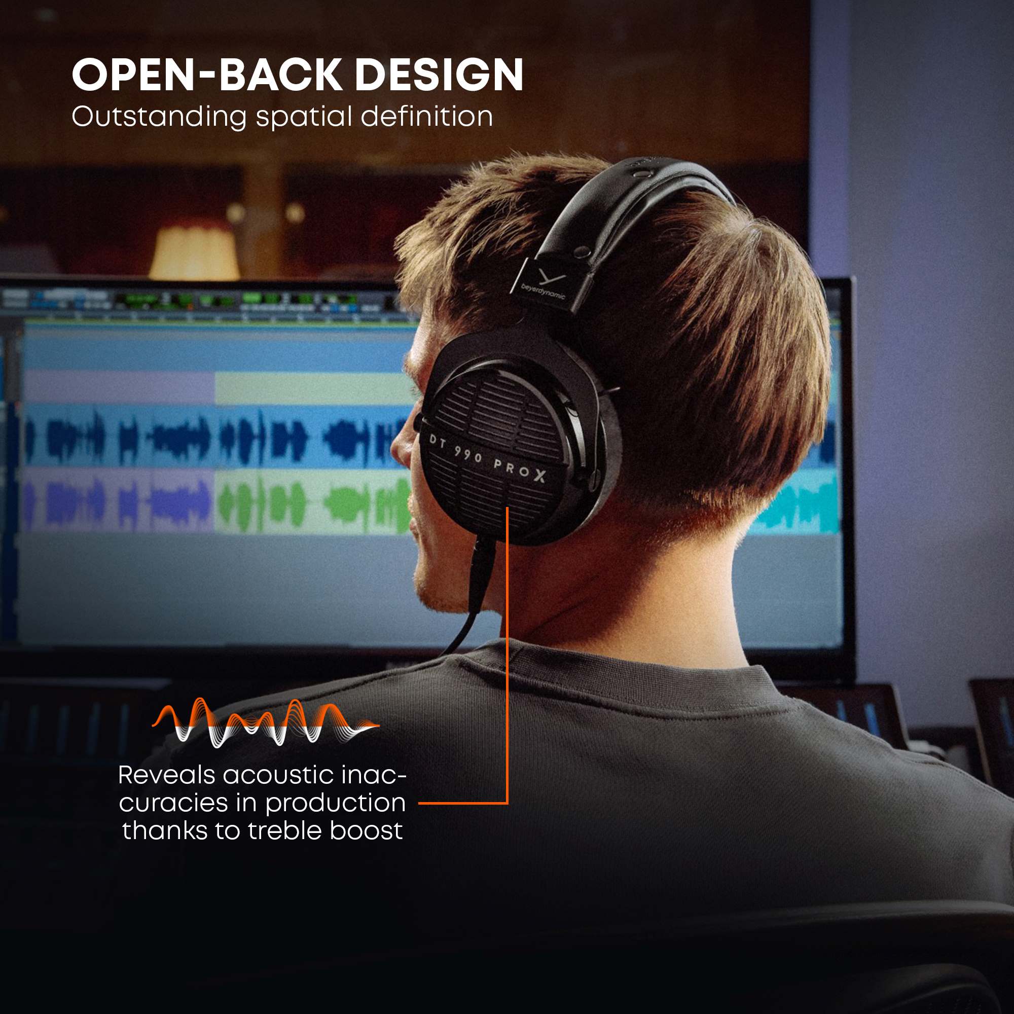 DT 990 PRO X  studio headphones being used ia a studio 