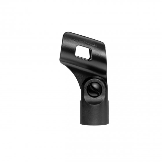 Black microphone clamp suitable for 21 mm diameter shaft microphones.