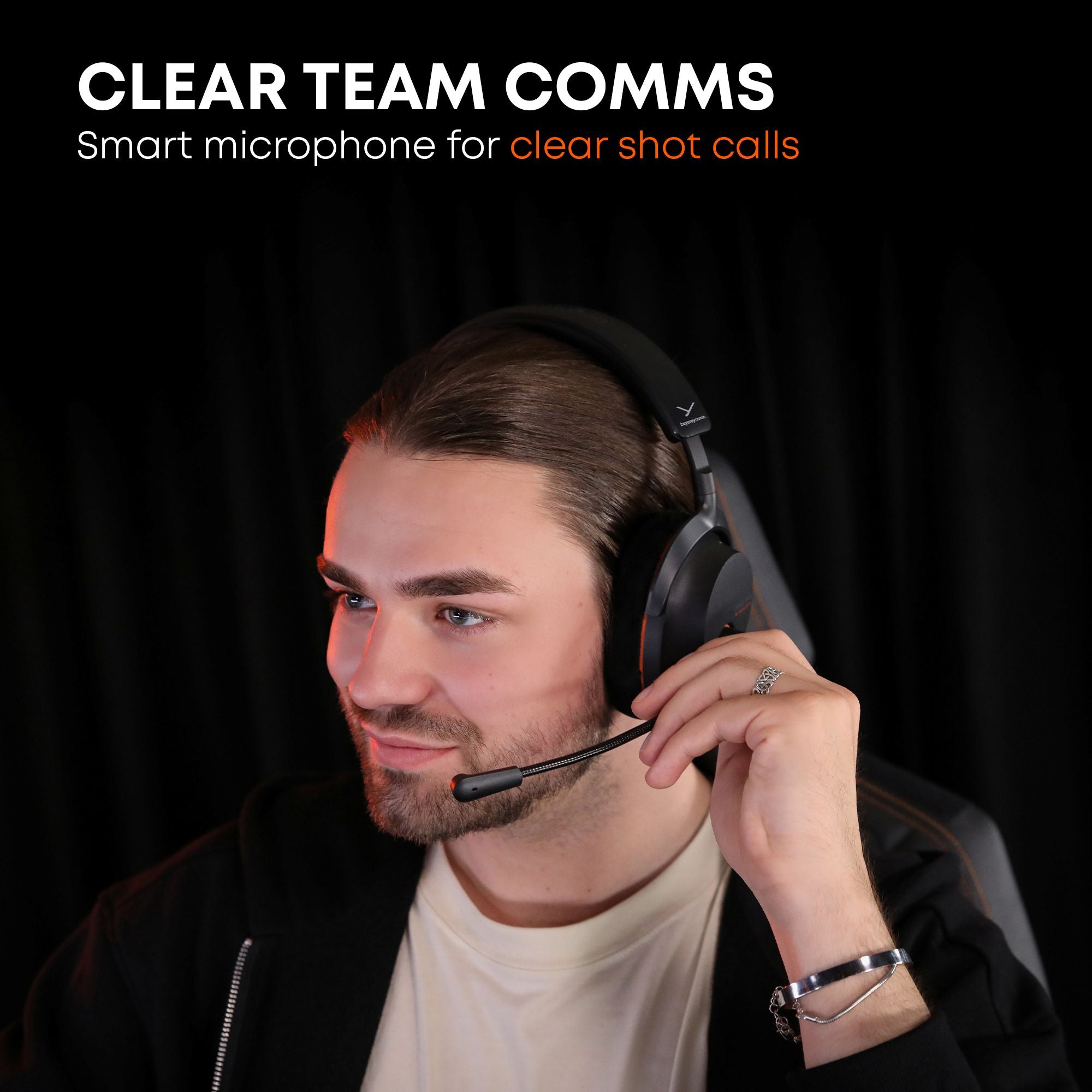 The integrated microphone delivers clear, interference-free voice transmission – even in the heat of the game. Combined with ENC (Environmental Noise Cancelling), it intelligently suppresses background noise so your team can always hear you clearly.