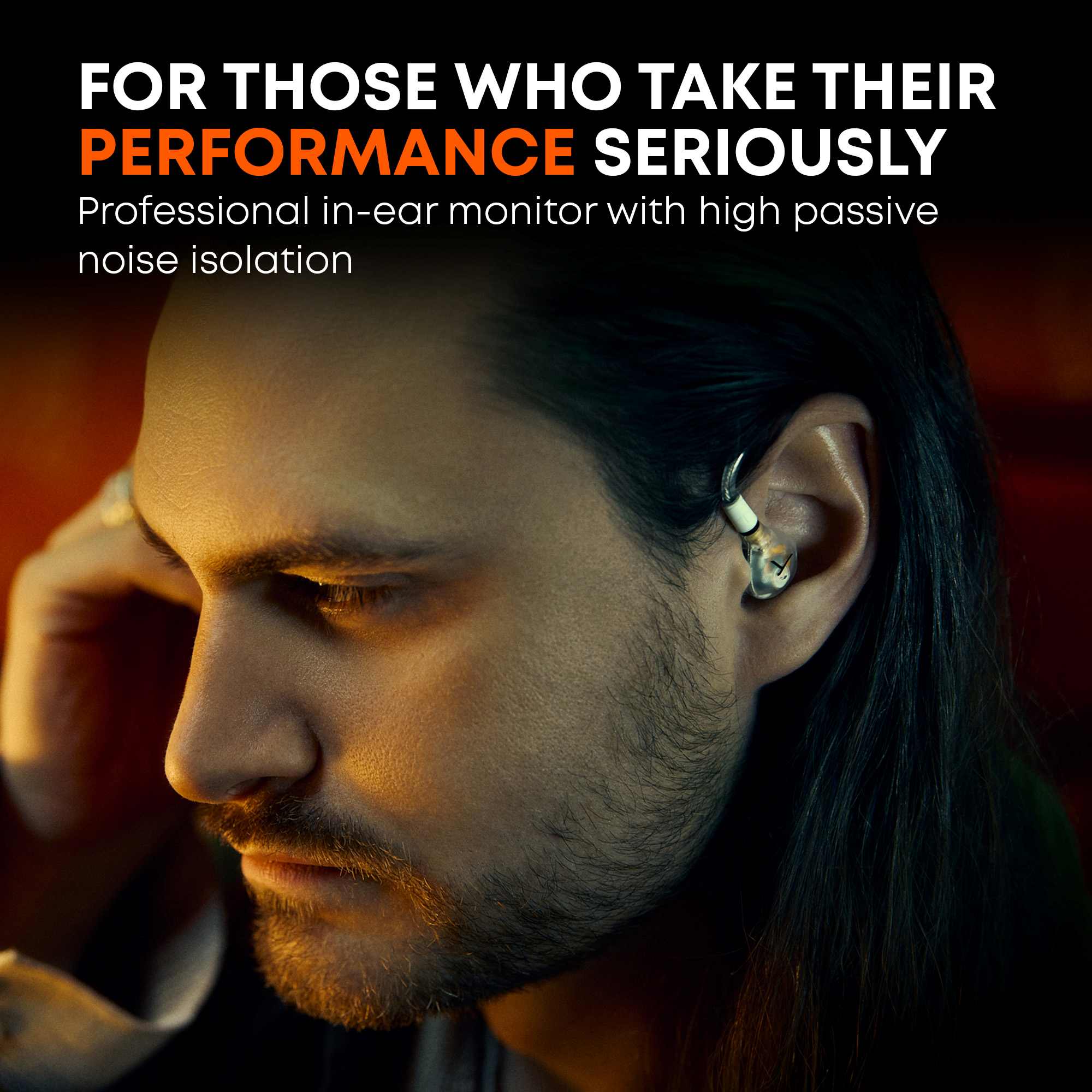 Professional in-ear monitors with high passive noise isolation