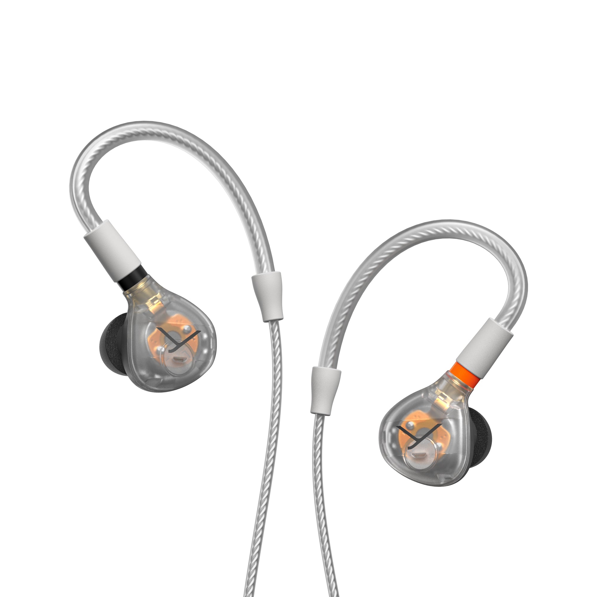 Pair of professional IEMs with Kevlar-reinforced, detachable cable and MMCX connector system 